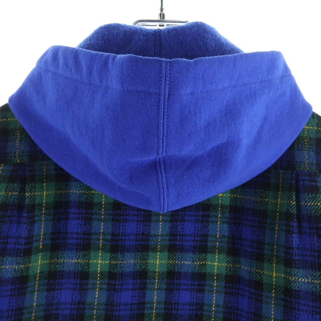 SUPREME(シュプリーム) 23AW Tartan Flannel Hooded Shirt タータンチェック 裏地キルティング フーデッドフランネル長袖シャツ ブルー/グリーン