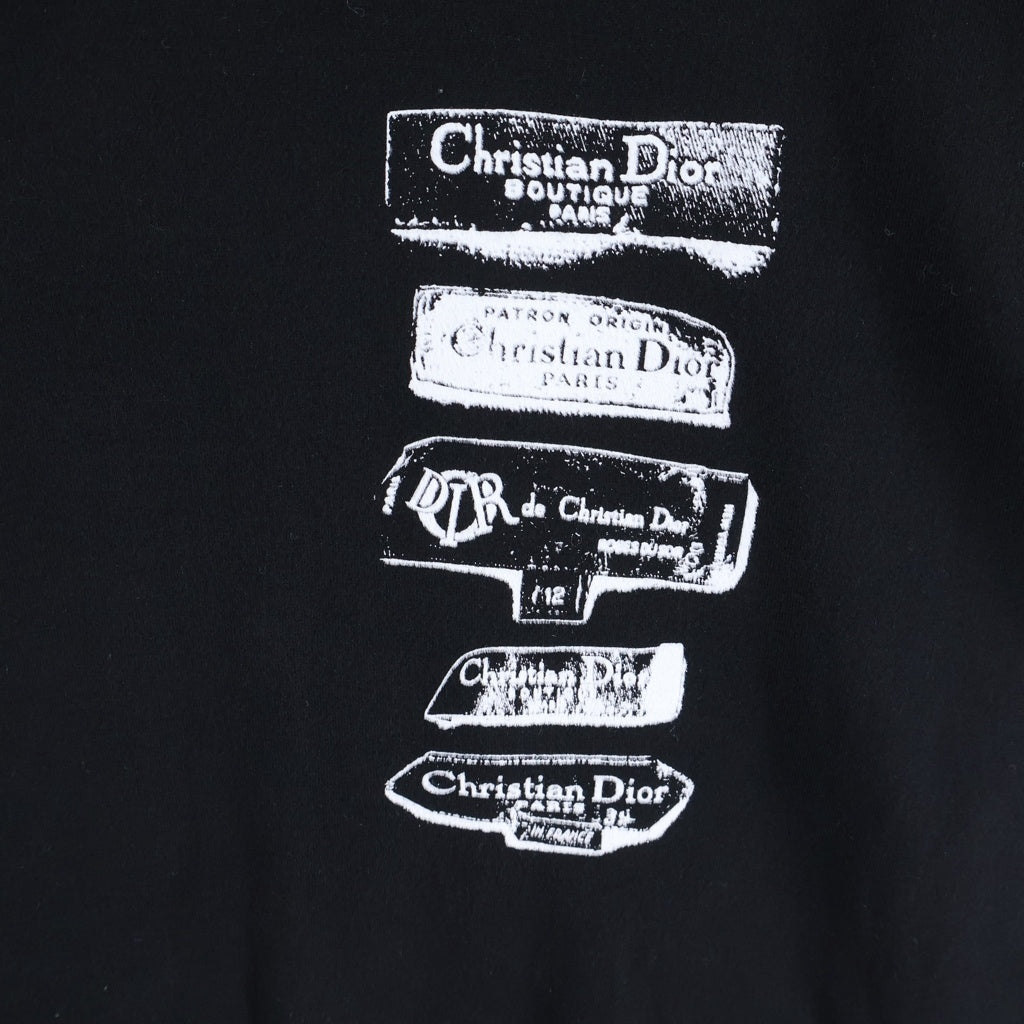 DIOR(ディオール) 24AW Archives Labels T-Shirt Relaxed Fit プリントロゴ 半袖Tシャツ カットソー ブラック 513J696A0677