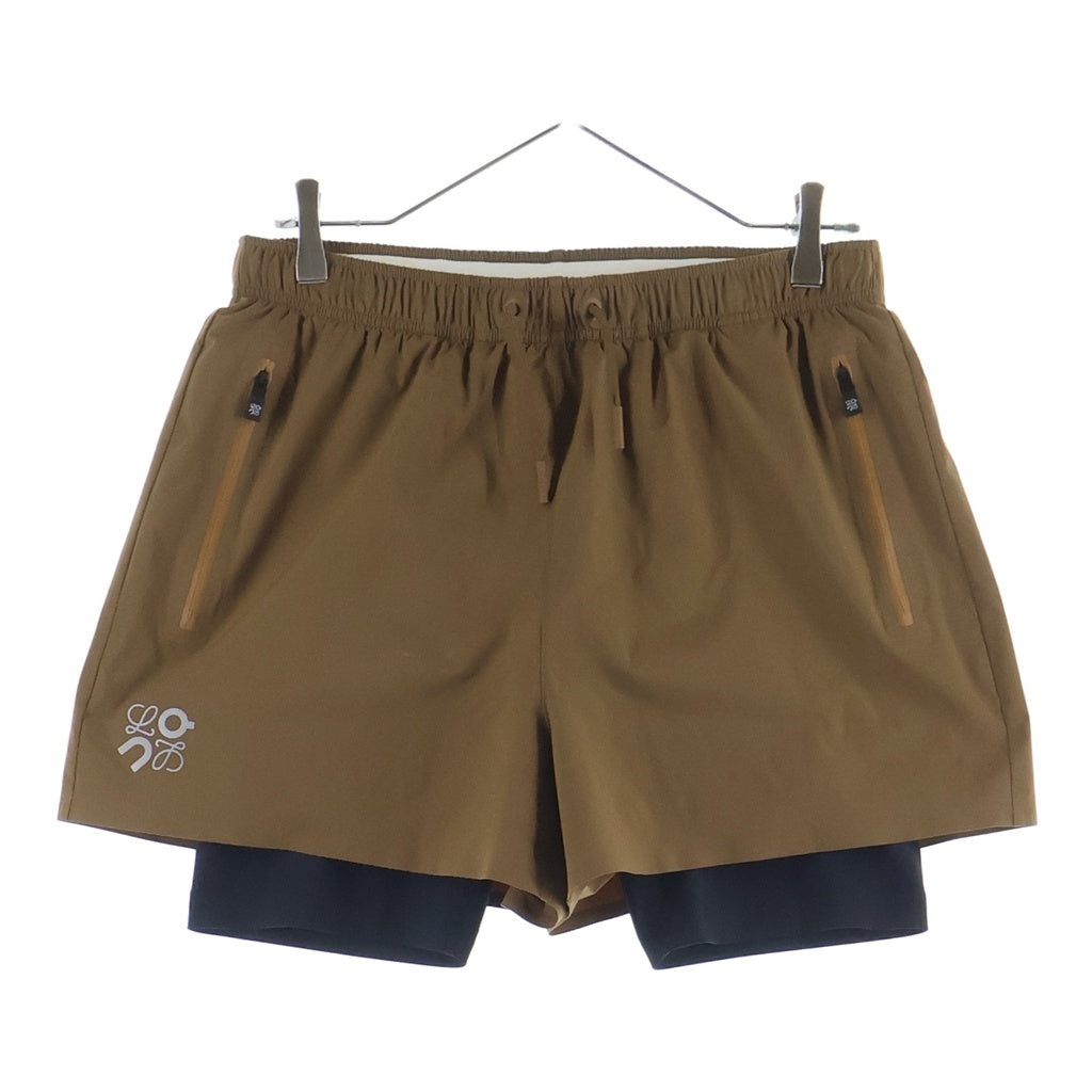 LOEWE(ロエベ) 25SS ×On Performance Shorts in Technical Shell パフォーマンスショーツ ナイロンハーフパンツ ブラウン/ブラック H929Y1AX02