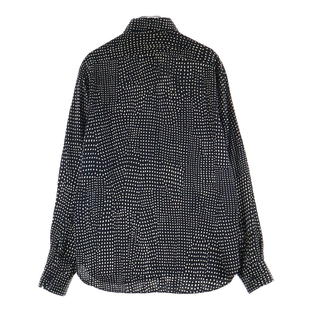 SAINT LAURENT PARIS(サンローランパリ) ポルカドット総柄 シルク長袖シャツ ブラック 646850 Y2C28