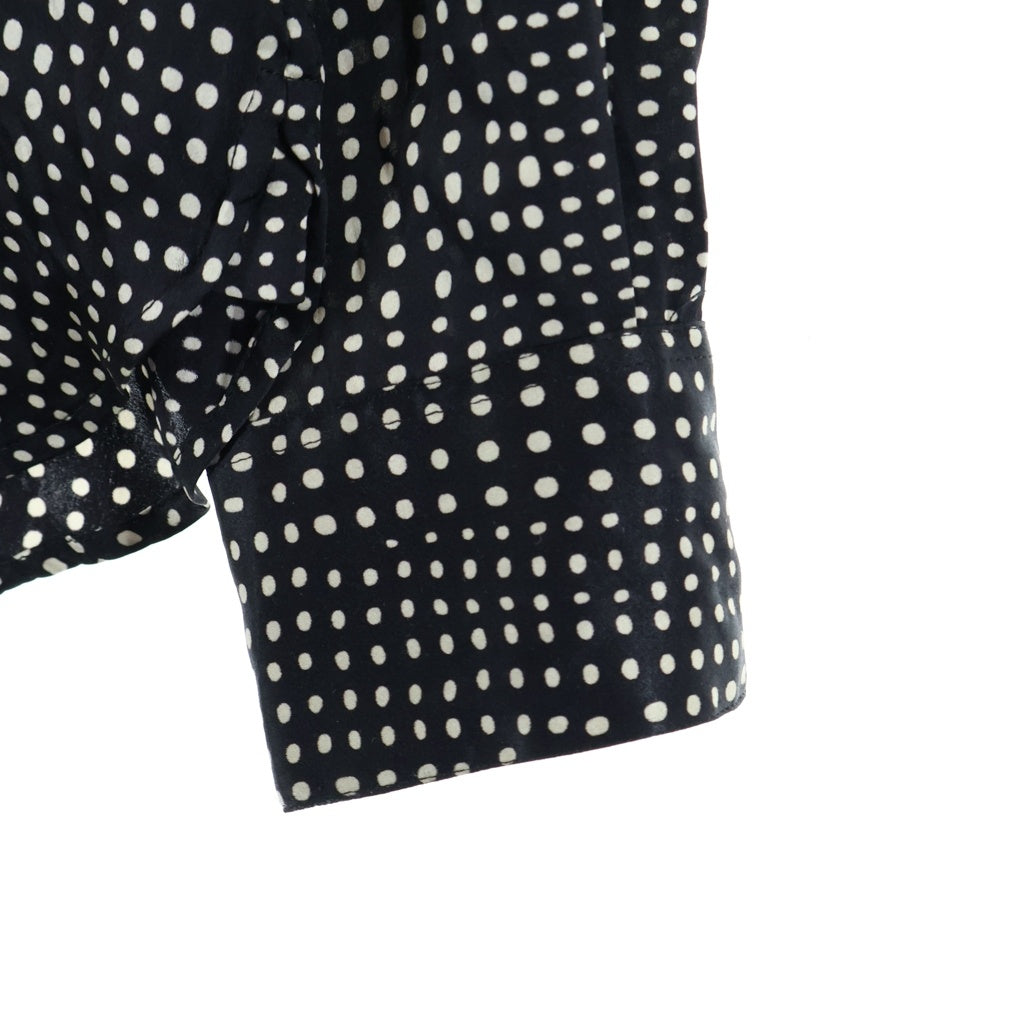 SAINT LAURENT PARIS(サンローランパリ) ポルカドット総柄 シルク長袖シャツ ブラック 646850 Y2C28