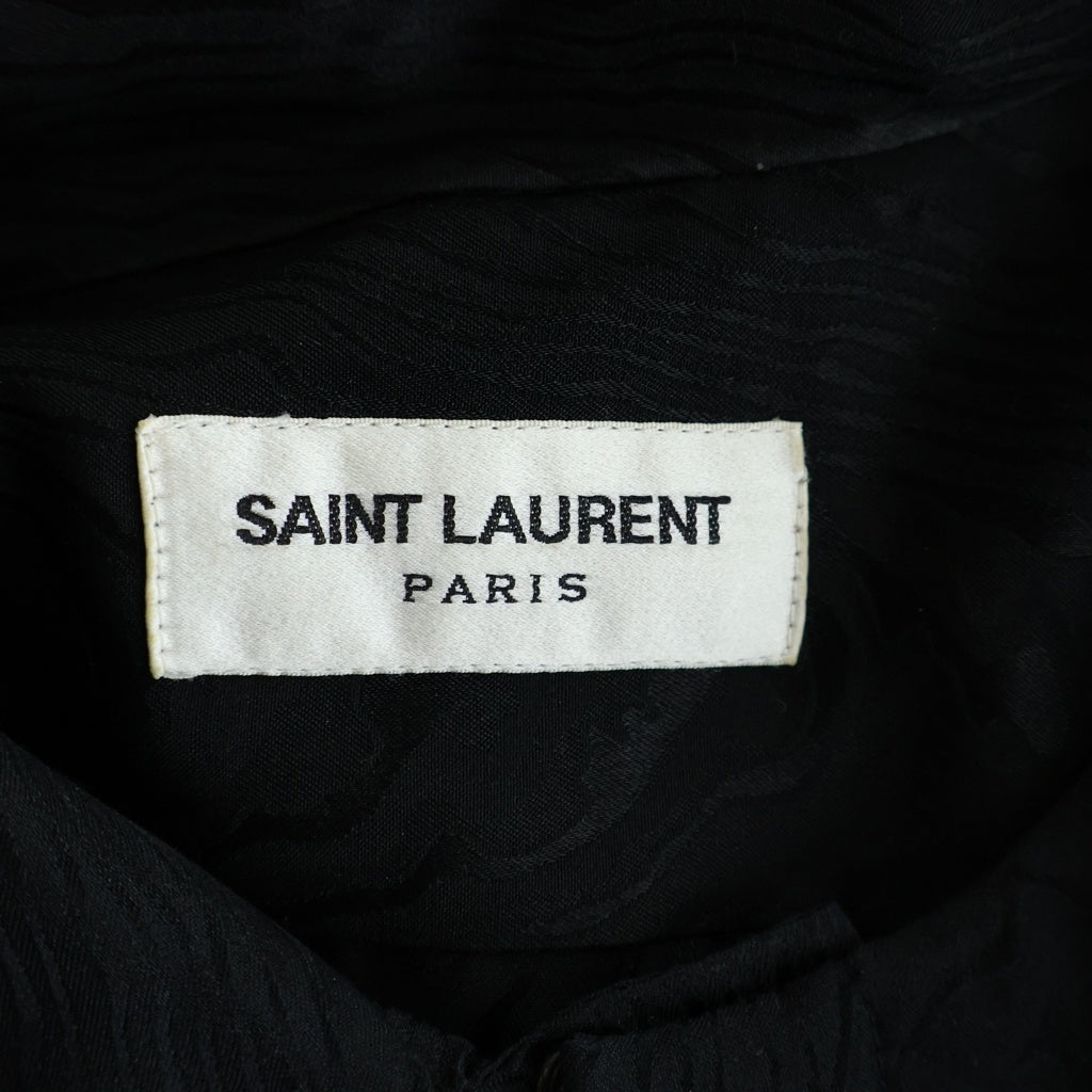 SAINT LAURENT PARIS(サンローランパリ) ラヴァリエネック シルク長袖シャツ ブラック 749170 Y1H09