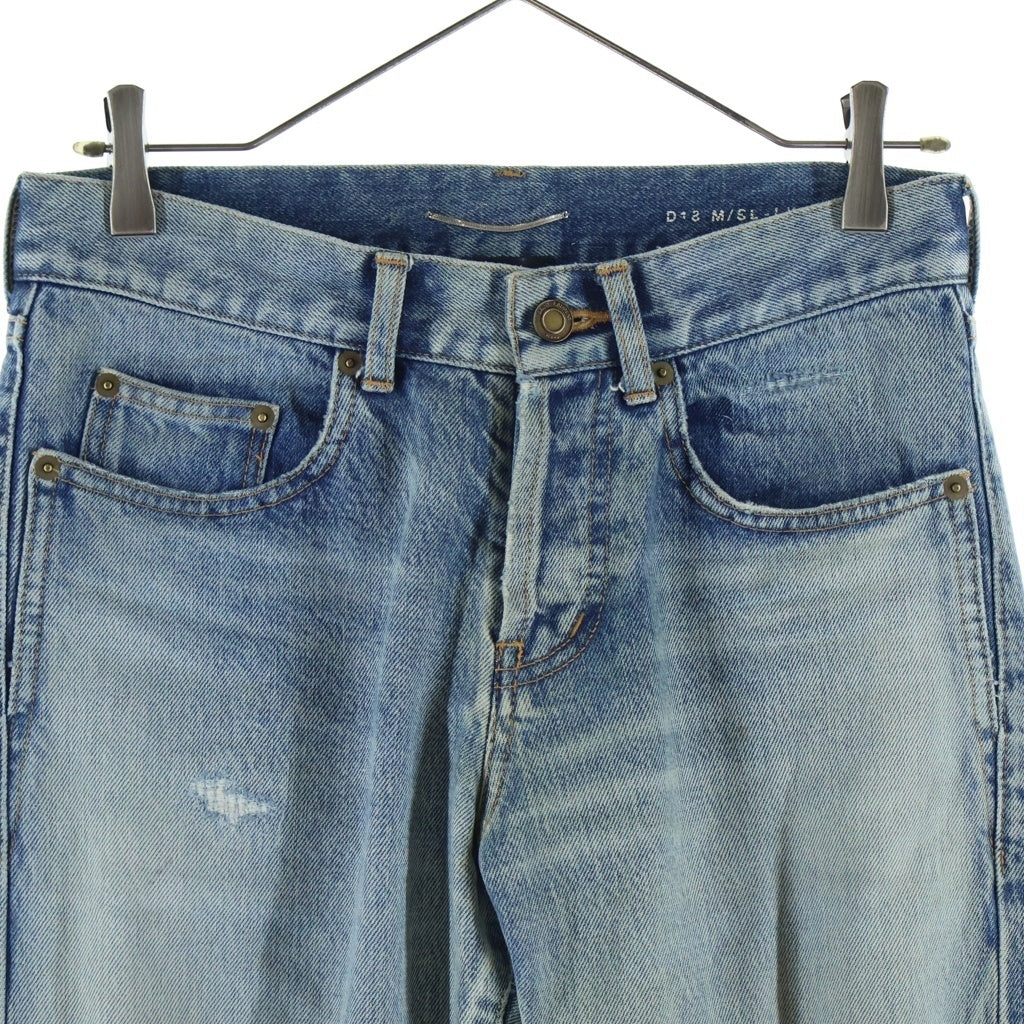 SAINT LAURENT PARIS(サンローランパリ) クラッシュ加工 スキニー デニムパンツ トラウザーライトインディゴ 597052 YM372