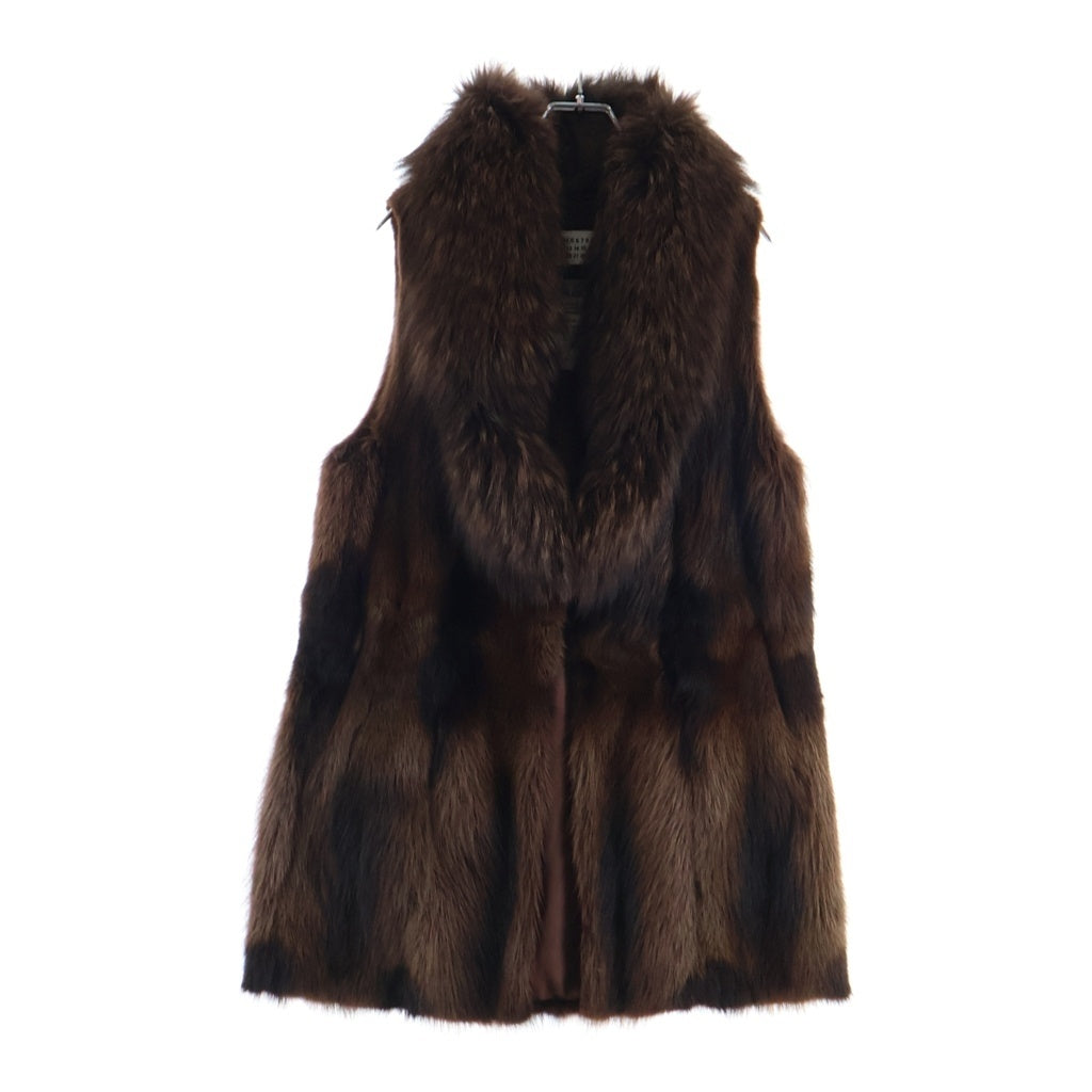 Maison Martin Margiela(メゾンマルタンマルジェラ) 08AW Polecat Fur Innner Jaket With Arctic Fox Coller ここのえ期 イタチ ファー ジレ ノースリーブジャケット レディース 31FB014
