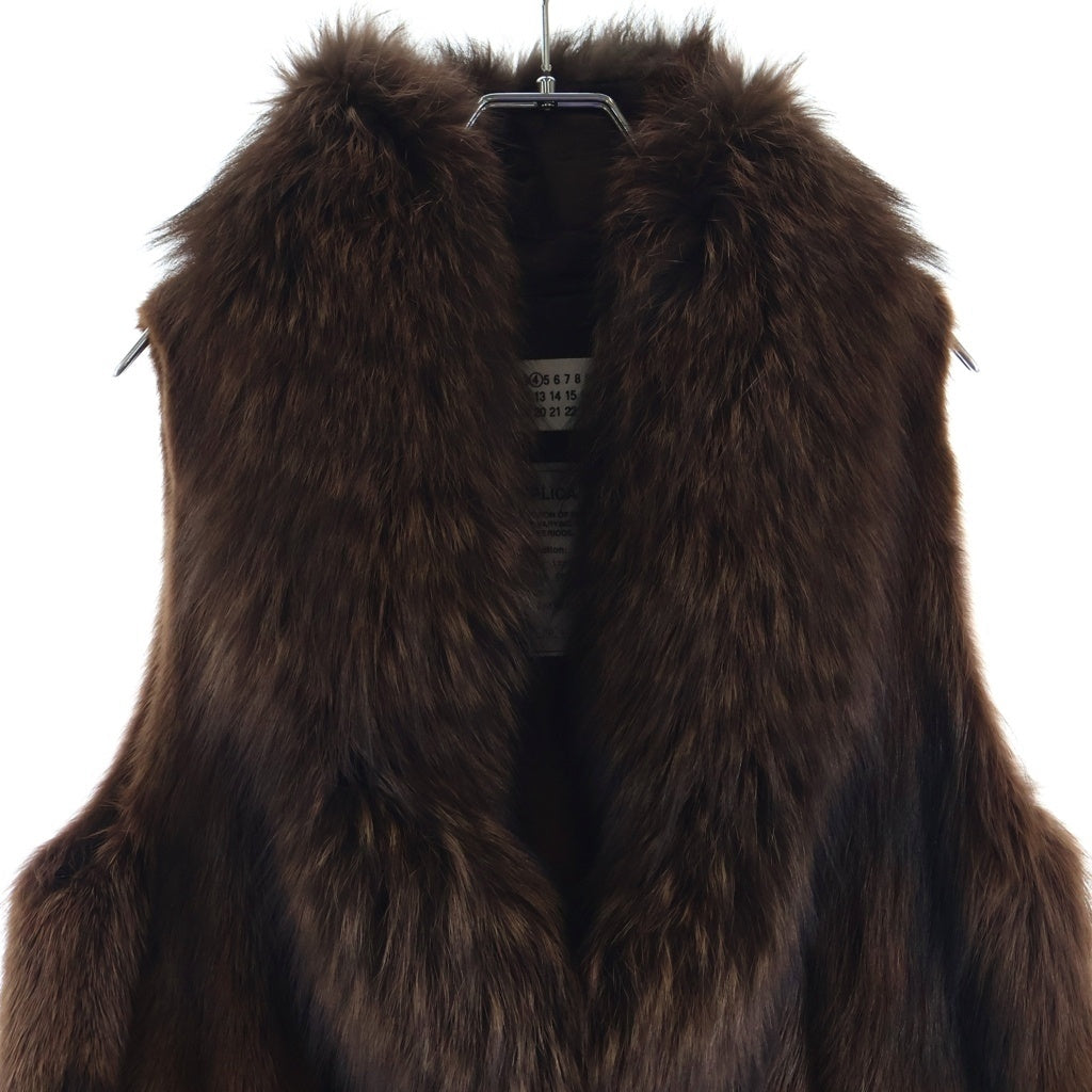 Maison Martin Margiela(メゾンマルタンマルジェラ) 08AW Polecat Fur Innner Jaket With Arctic Fox Coller ここのえ期 イタチ ファー ジレ ノースリーブジャケット レディース 31FB014