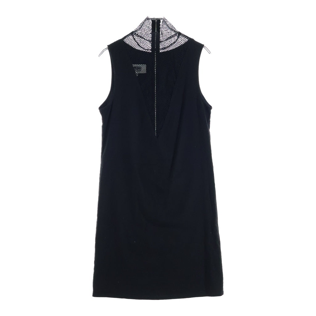 MM6 Maison Margiela(エムエムシックスメゾンマルジェラ) 16AW メッシュ混合 ハイネック ノースリブ ワンピース レディース ブラック S32CT0808 S42867