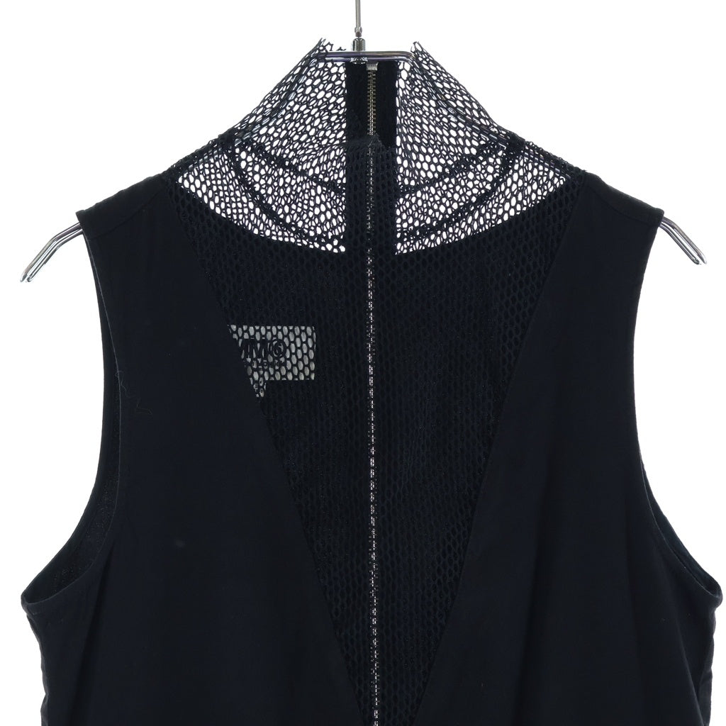 MM6 Maison Margiela(エムエムシックスメゾンマルジェラ) 16AW メッシュ混合 ハイネック ノースリブ ワンピース レディース ブラック S32CT0808 S42867