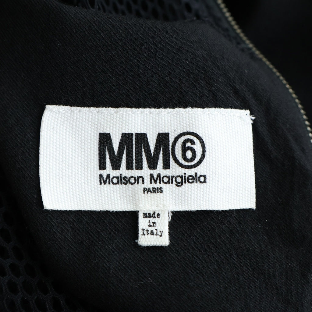 MM6 Maison Margiela(エムエムシックスメゾンマルジェラ) 16AW メッシュ混合 ハイネック ノースリブ ワンピース レディース ブラック S32CT0808 S42867