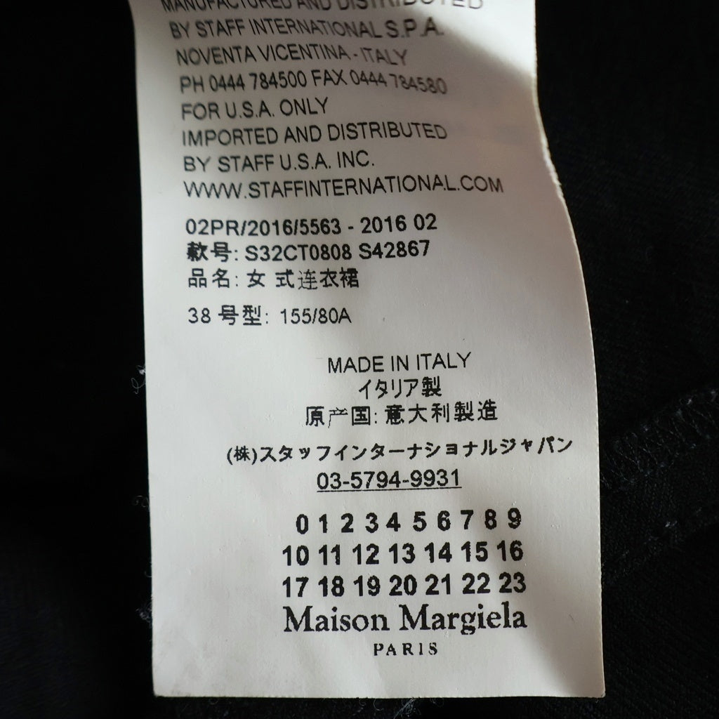 MM6 Maison Margiela(エムエムシックスメゾンマルジェラ) 16AW メッシュ混合 ハイネック ノースリブ ワンピース レディース ブラック S32CT0808 S42867