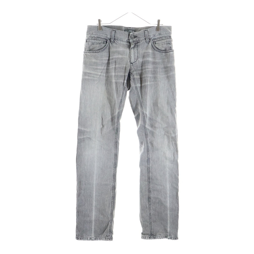 DOLCE & GABBANA(ドルチェアンドガッバーナ) ダメージ加工 ストレートデニムパンツ グレー G374TP G8G90
