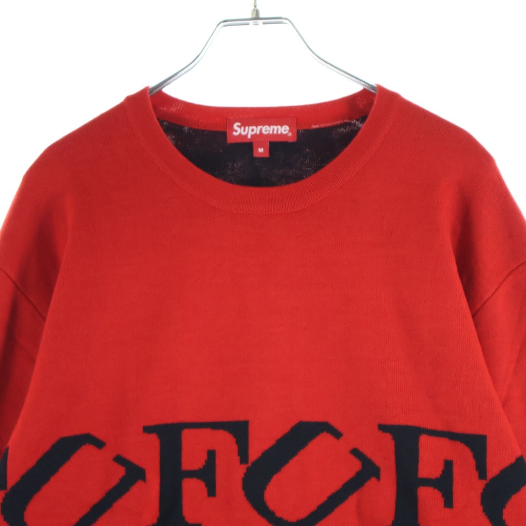 SUPREME(シュプリーム) 20AW Fuck Sweater ファック刺繍 アクリル混合クルーネックニット セーター レッド/ブラック