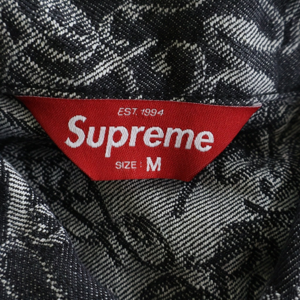SUPREME(シュプリーム) 22AW Script Jacquard Denim Trucker Jacket スクリプトジャガードロゴ デニムトラックジャケット インディゴ