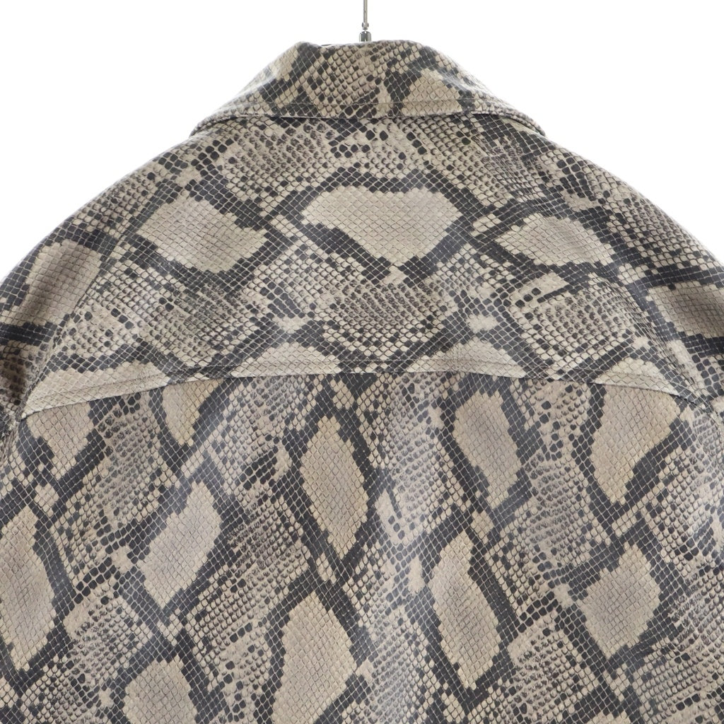 SUPREME(シュプリーム) 21SS ×Schott Leather Work Jacket Snakeskin ショット スネークスキン レザー ワーク ジャケット ベージュ/ブラック