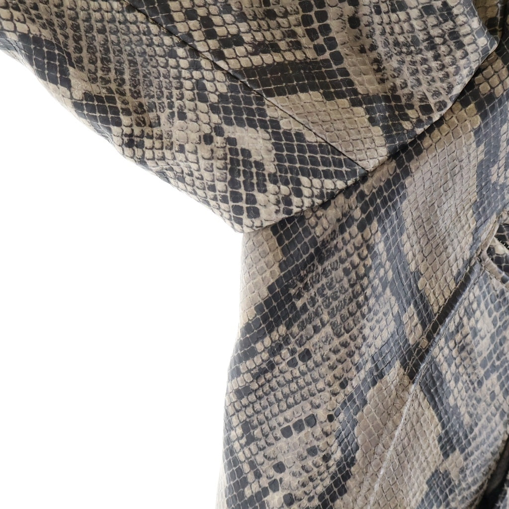 SUPREME(シュプリーム) 21SS ×Schott Leather Work Jacket Snakeskin ショット スネークスキン レザー ワーク ジャケット ベージュ/ブラック