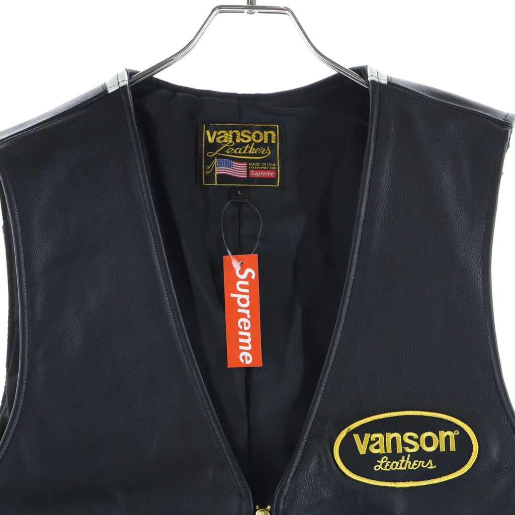 SUPREME(シュプリーム) 21SS ×Vanson Leathers Spider Web Vest ヴァンソンレザー スパイダーウェブ レザーベスト ブラック