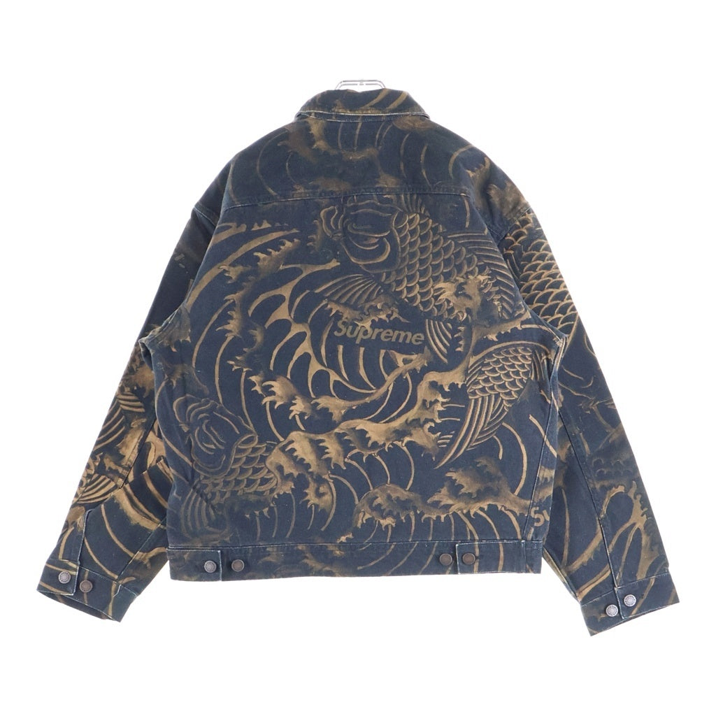 SUPREME(シュプリーム) 20SS Waves Work Jacket 総柄ロゴ ウェーブス ワークジャケット ブラック/ブラウン