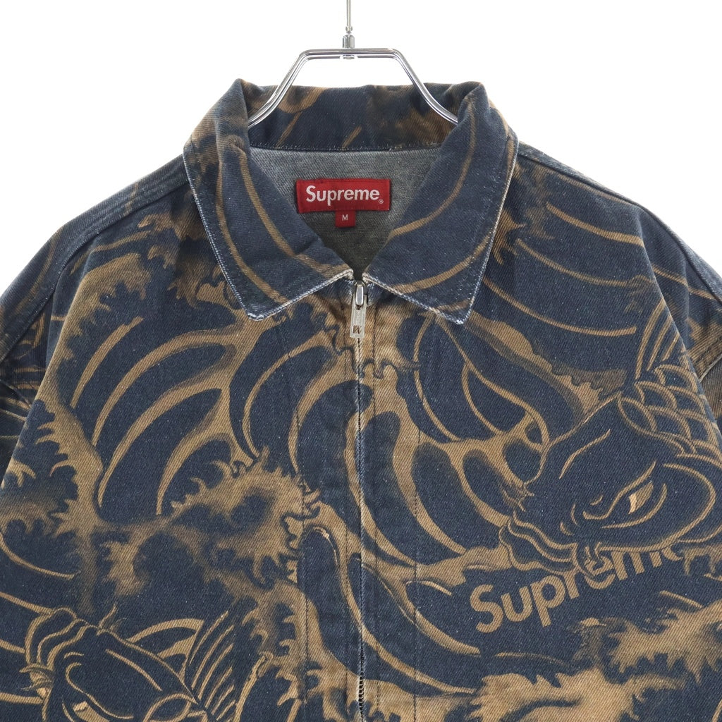 SUPREME(シュプリーム) 20SS Waves Work Jacket 総柄ロゴ ウェーブス ワークジャケット ブラック/ブラウン