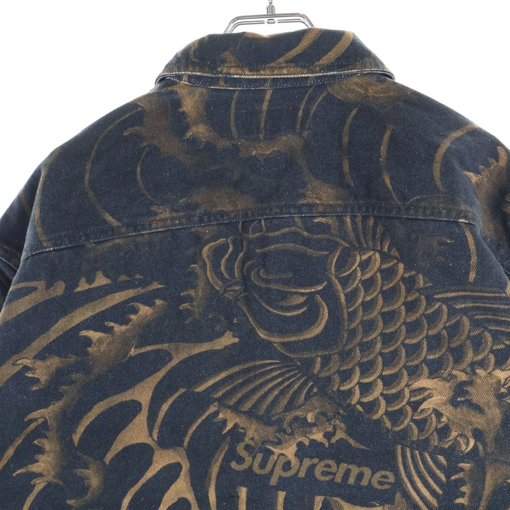 SUPREME(シュプリーム) 20SS Waves Work Jacket 総柄ロゴ ウェーブス ワークジャケット ブラック/ブラウン