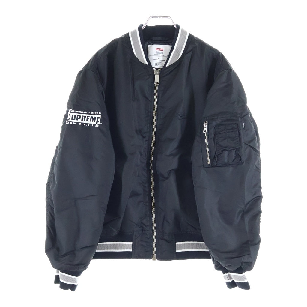 SUPREME(シュプリーム) 22SS Second To None MA-1 Jacket セカンドトゥナン 中綿入り エムエーワンジャケット ブラック