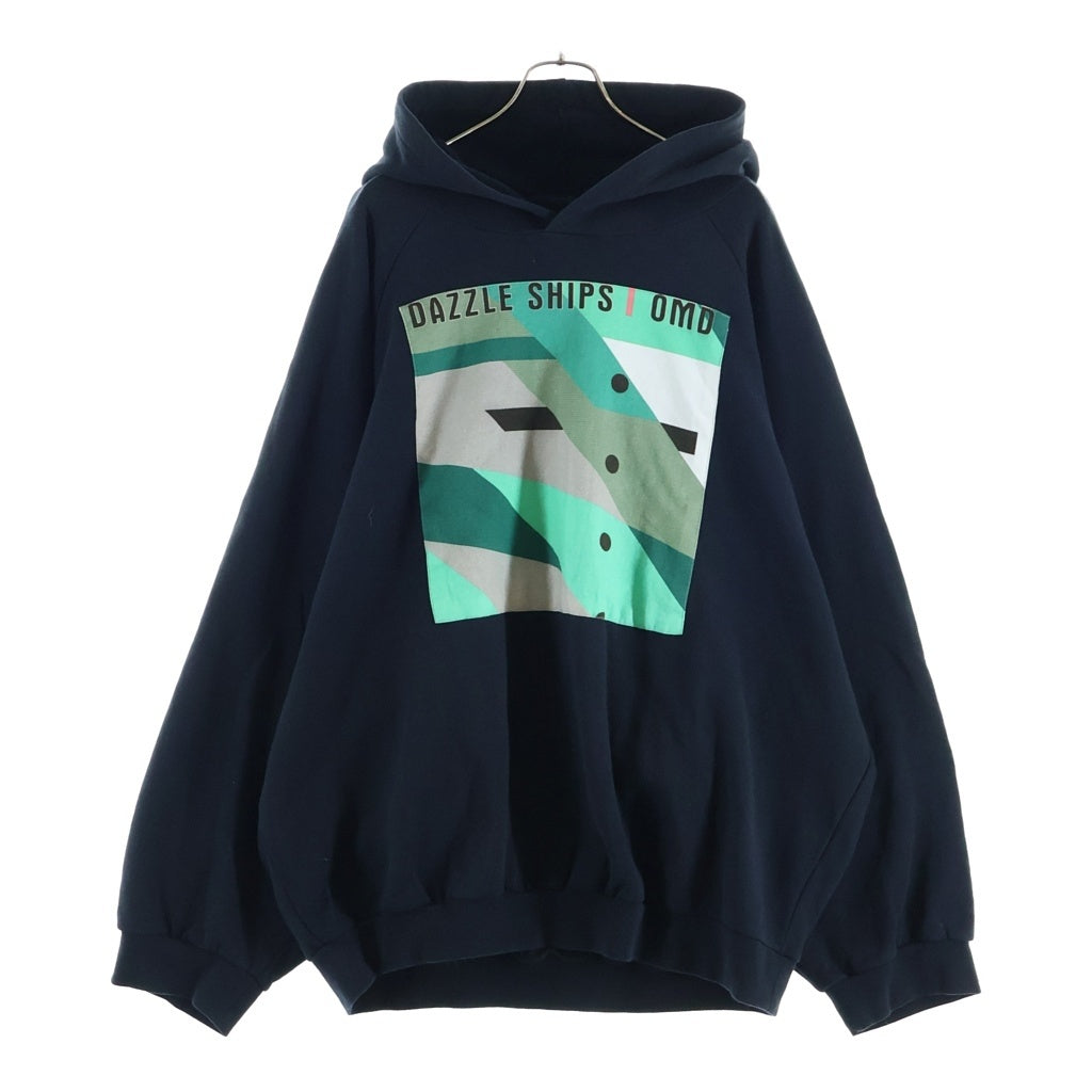 RAF SIMONS(ラフシモンズ) 03AW CLOSER期 Peter Saville DAZZLE SHIPS hoodie グラフィックパッチ付き オーバーサイズ スウェットプルオーバーパーカー ブラック