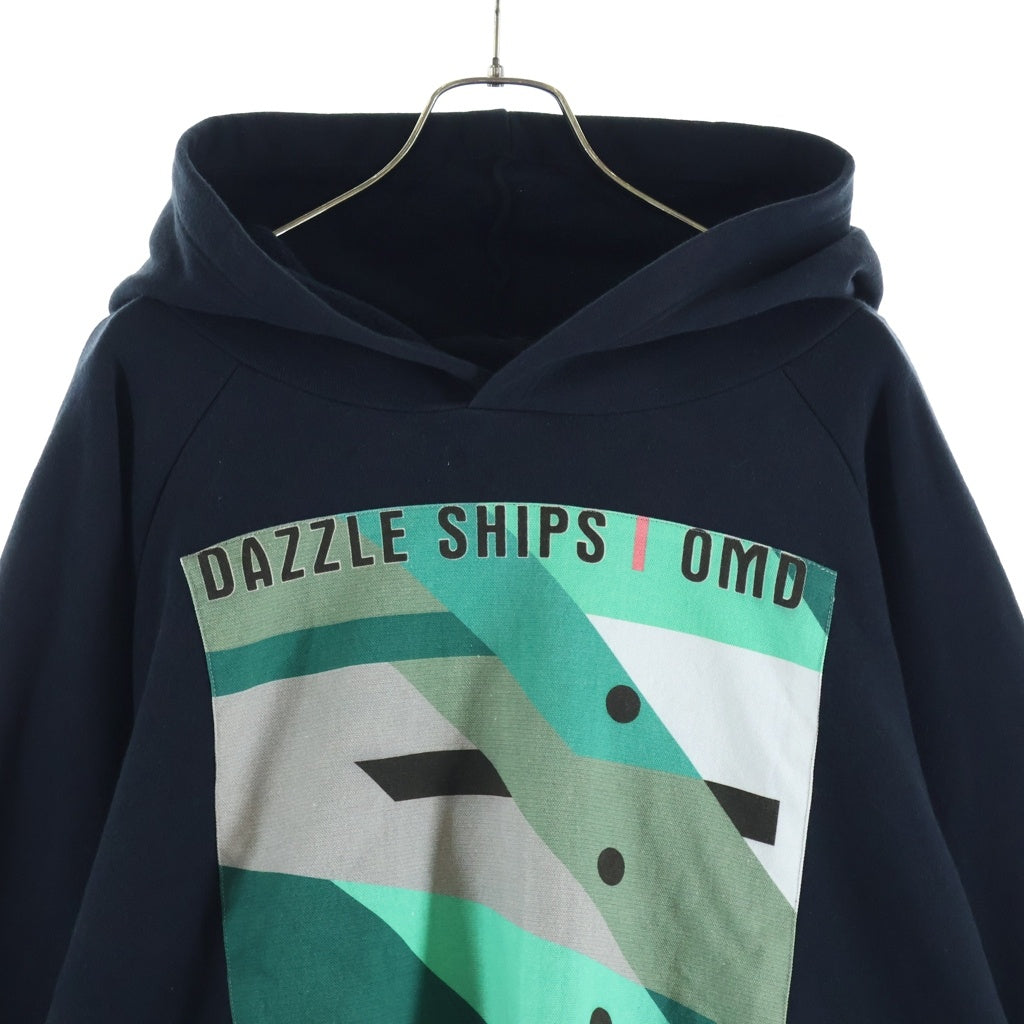 RAF SIMONS(ラフシモンズ) 03AW CLOSER期 Peter Saville DAZZLE SHIPS hoodie グラフィックパッチ付き オーバーサイズ スウェットプルオーバーパーカー ブラック