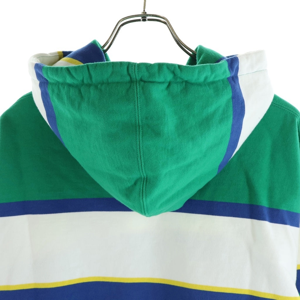 SUPREME(シュプリーム) 19ASW Stripe Hooded Sweatshirt 刺繍ロゴ ストライプフーデッド スウェットシャツ パーカー ホワイト/グリーン