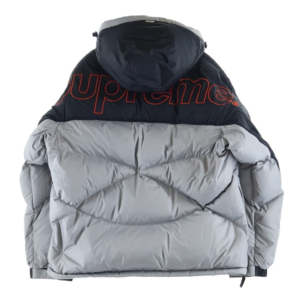 SUPREME(シュプリーム) 22AW ×THE NORTH FACE 800-Fill Half Zip Hooded Pullover ザノースフェイス ハーフジッププルオーバーダウンジャケット ブラック/シルバー ND52205I