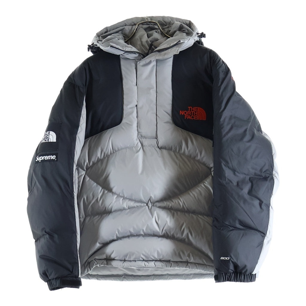 SUPREME(シュプリーム) 22AW ×THE NORTH FACE 800-Fill Half Zip Hooded Pullover ザノースフェイス ハーフジッププルオーバーダウンジャケット ブラック/シルバー ND52205I