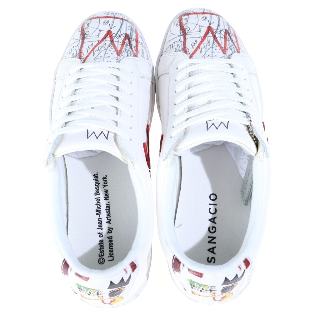 Sangacio(サンガッチョ) ×JEAN MICHEL BASQUIAT SG8 にゅ ロゴプリント ローカットスニーカー ホワイト US9.5/27.5cm