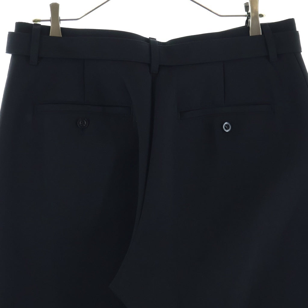 Sacai(サカイ) 23AW Suiting Bonding Pants スーチングボンディングパンツ ベルテッドトラウザー ブラック 23-03238M