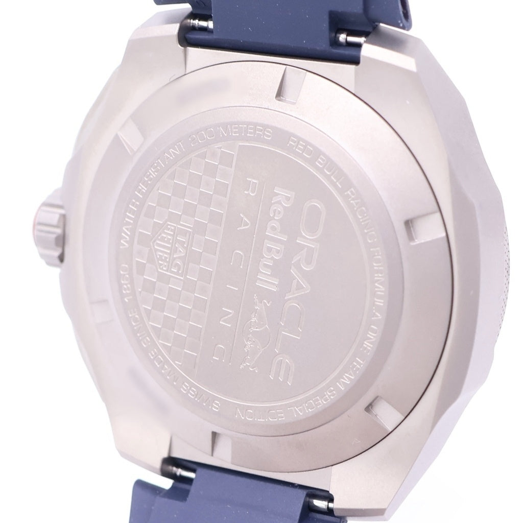 TAG HEUER(タグホイヤー) タフォーミュラ1 クロノグラフ オラクル レッドブルレーシング Ti×ラバー/AT チタン オートマ 自動巻き 腕時計 CBZ2080 青文字盤
