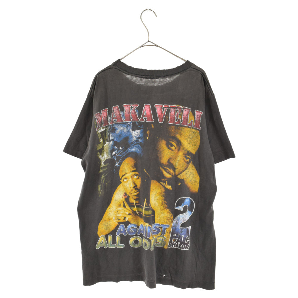 VINTAGE(ヴィンテージ) 90s 2PAC MAKAVELI AGAINST ALL ODDS RAP TEE ツーパック マキャベリック アゲインストオールオッズ Tシャツ ブラック