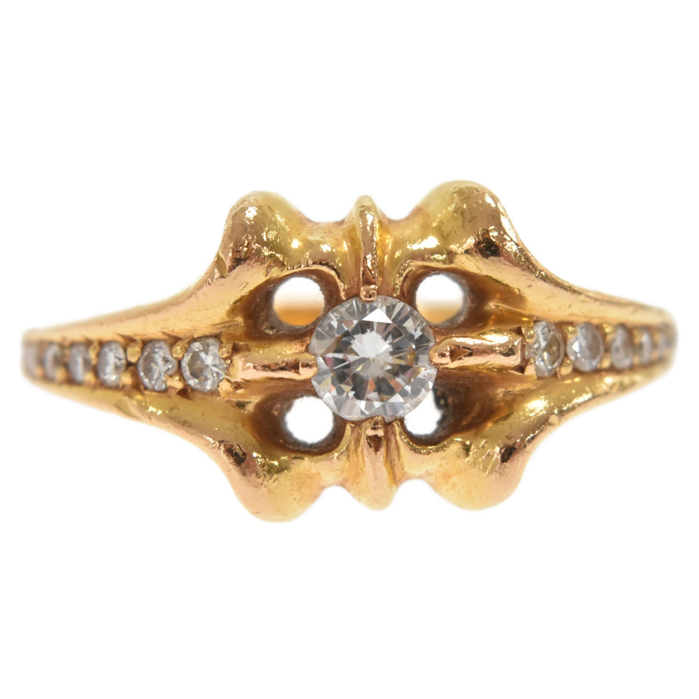 CHROME HEARTS(クロムハーツ) 22K SKT DIA P/DIA BAND サイドPAVE 1ダイヤ SKTリング ゴールド