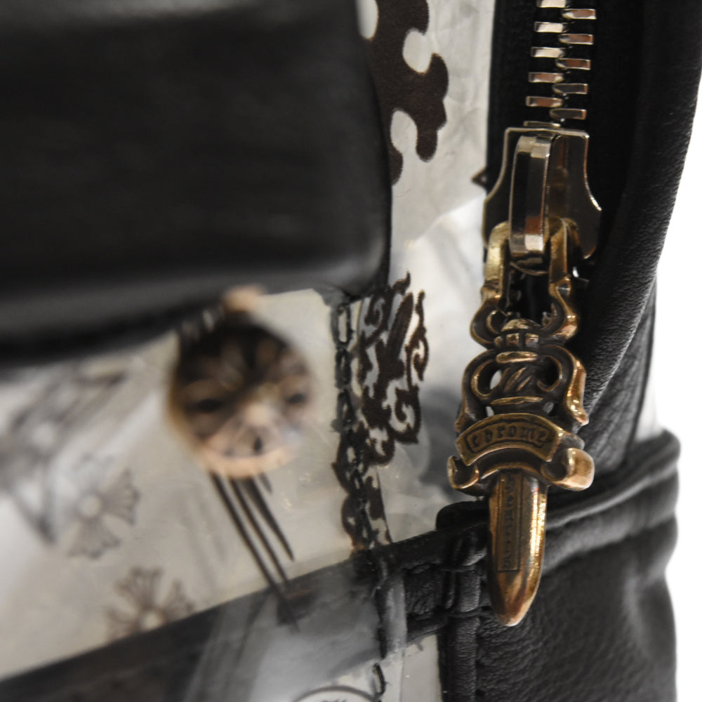 CHROME HEARTS(クロムハーツ) PVC BACK TO SCHOOL PVCレザー切り替えバックパック リュック ブラック/クリア