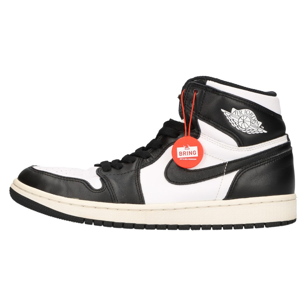 NIKE(ナイキ) エアジョーダン1レトロブラックアンドホワイトハイカットスニーカー ホワイト/ブラック US8.5/26.5cm 555088-010