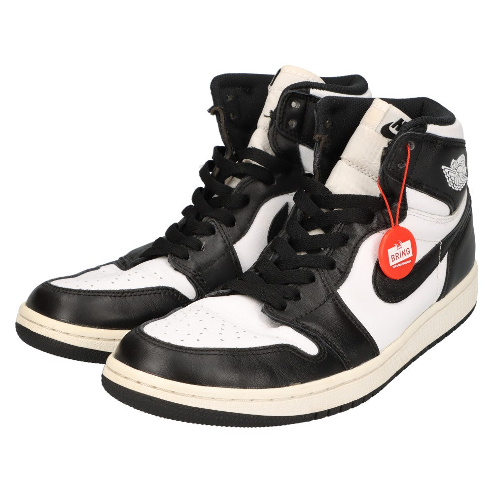 NIKE(ナイキ) エアジョーダン1レトロブラックアンドホワイトハイカットスニーカー ホワイト/ブラック US8.5/26.5cm 555088-010