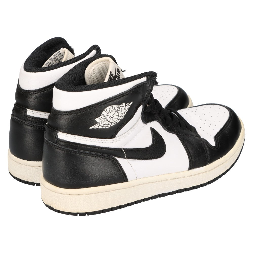 NIKE(ナイキ) エアジョーダン1レトロブラックアンドホワイトハイカットスニーカー ホワイト/ブラック US8.5/26.5cm 555088-010