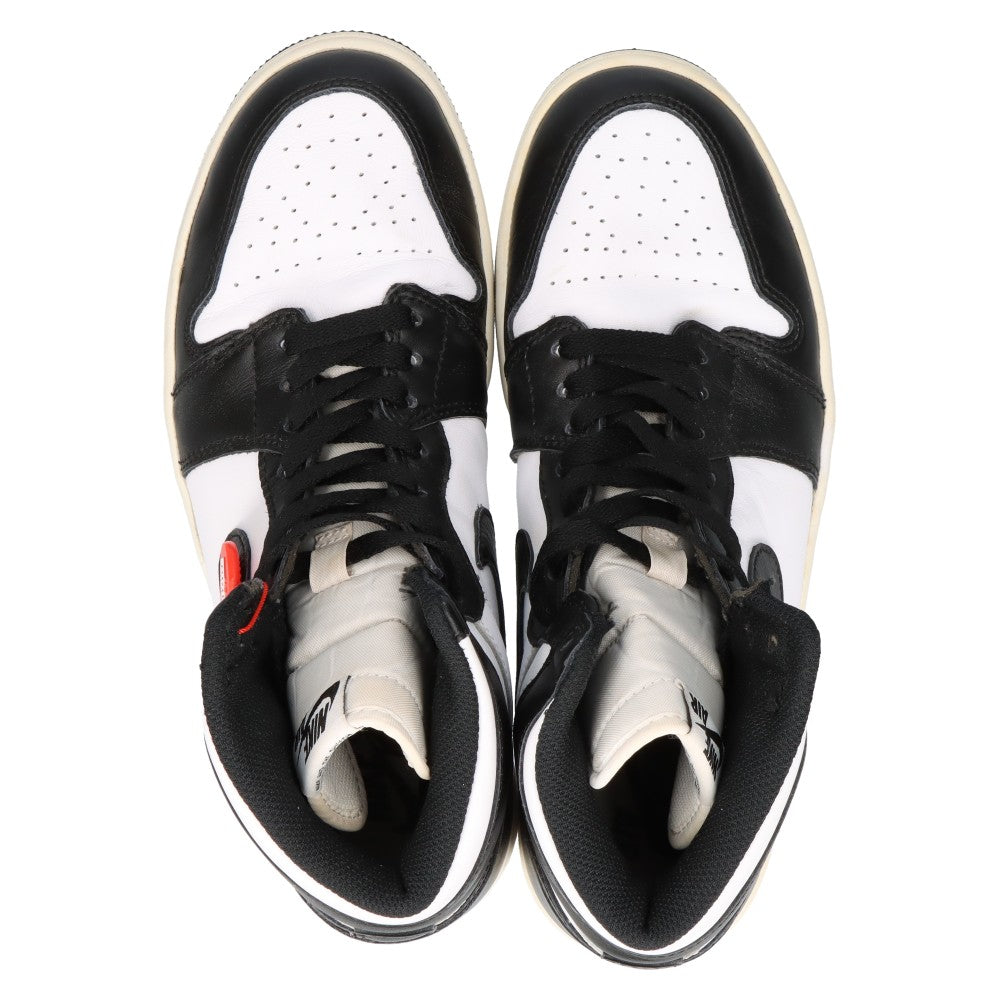 NIKE(ナイキ) エアジョーダン1レトロブラックアンドホワイトハイカットスニーカー ホワイト/ブラック US8.5/26.5cm 555088-010