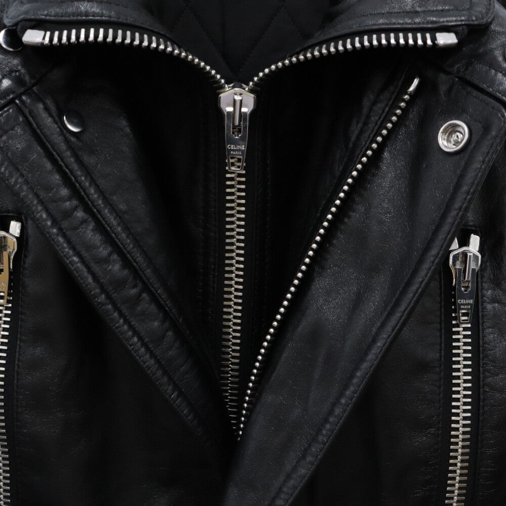 CELINE(セリーヌ) 22AW SLEEVELESS JACKET IN SOFT LAMBSKIN ソフトラムスキン ノースリーブ レザー ジャケット ブラック 2EC49280D