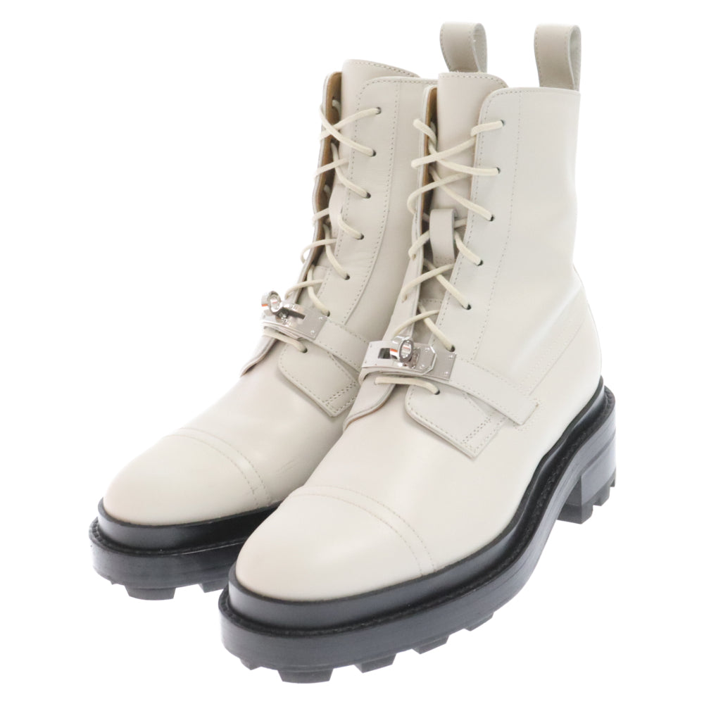 HERMES(エルメス) Funk Ankle Boot ファンク アンクル レザー ブーツ レディース ホワイト/ブラック WS222069Z 2207