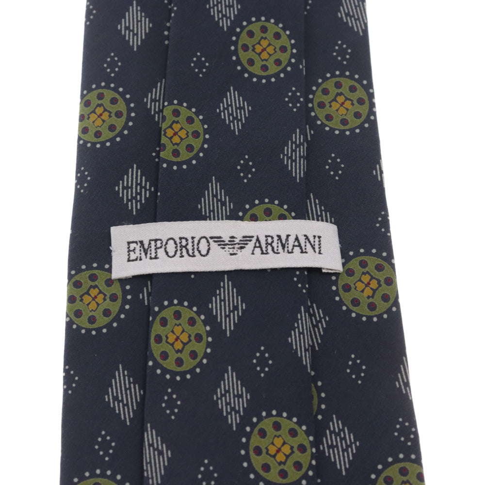 EMPORIO ARMANI(エンポリオアルマーニ) ドット総柄 シルクネクタイ ネイビー