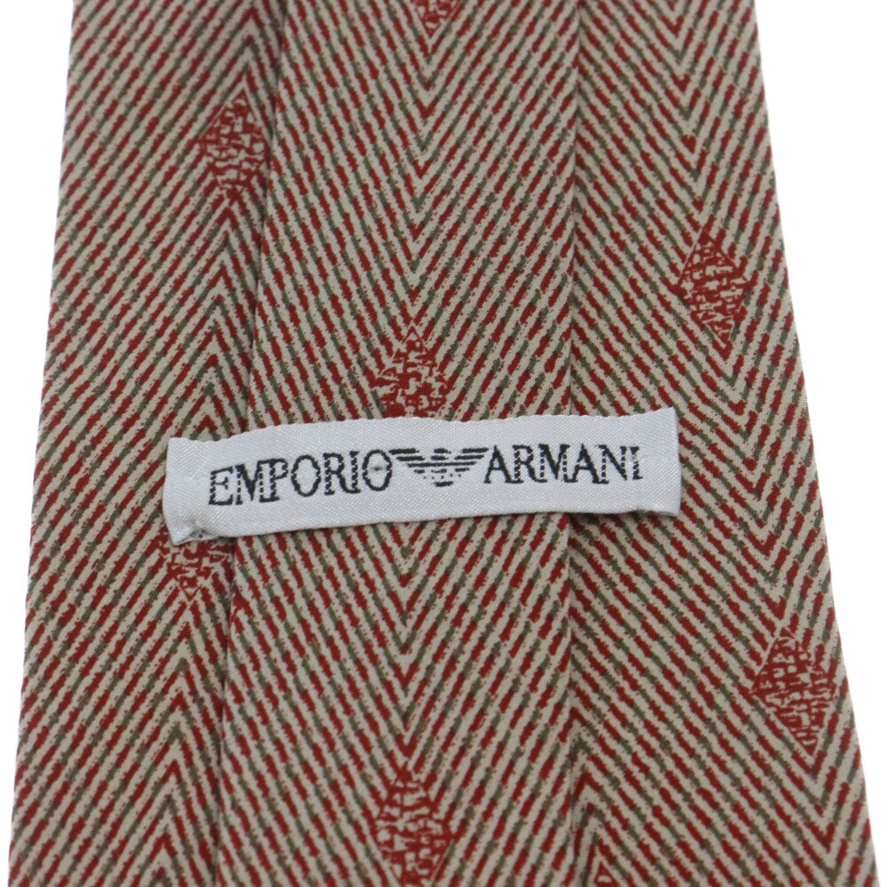 EMPORIO ARMANI(エンポリオアルマーニ) ヘリンボーン柄 シルクネクタイ レッド