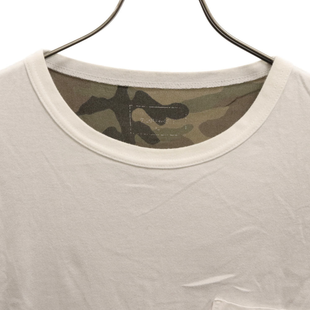 SOPHNET.(ソフネット) 19SS カモフラージュ柄 ドッキング半袖Tシャツ カットソー カーキ/ホワイト SOPH-190057