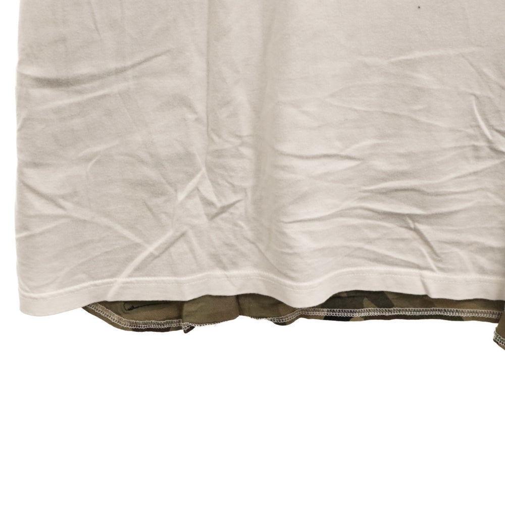 SOPHNET.(ソフネット) 19SS カモフラージュ柄 ドッキング半袖Tシャツ カットソー カーキ/ホワイト SOPH-190057