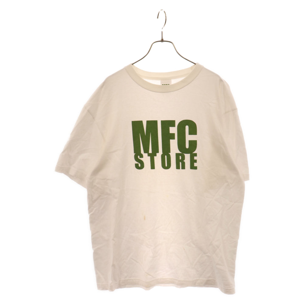 MFC STORE(エムエフシーストア) ブランド ロゴ プリント コットン 半袖Tシャツ カットソー ホワイト/グリーン
