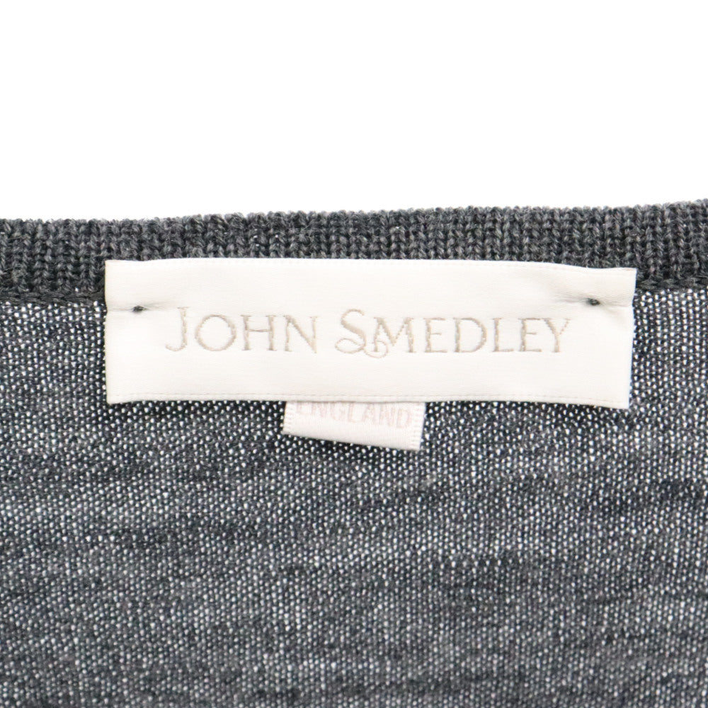 JOHN SMEDLEY(ジョンスメドレー) Vネック ウール ニット 長袖セーター グレー レディース