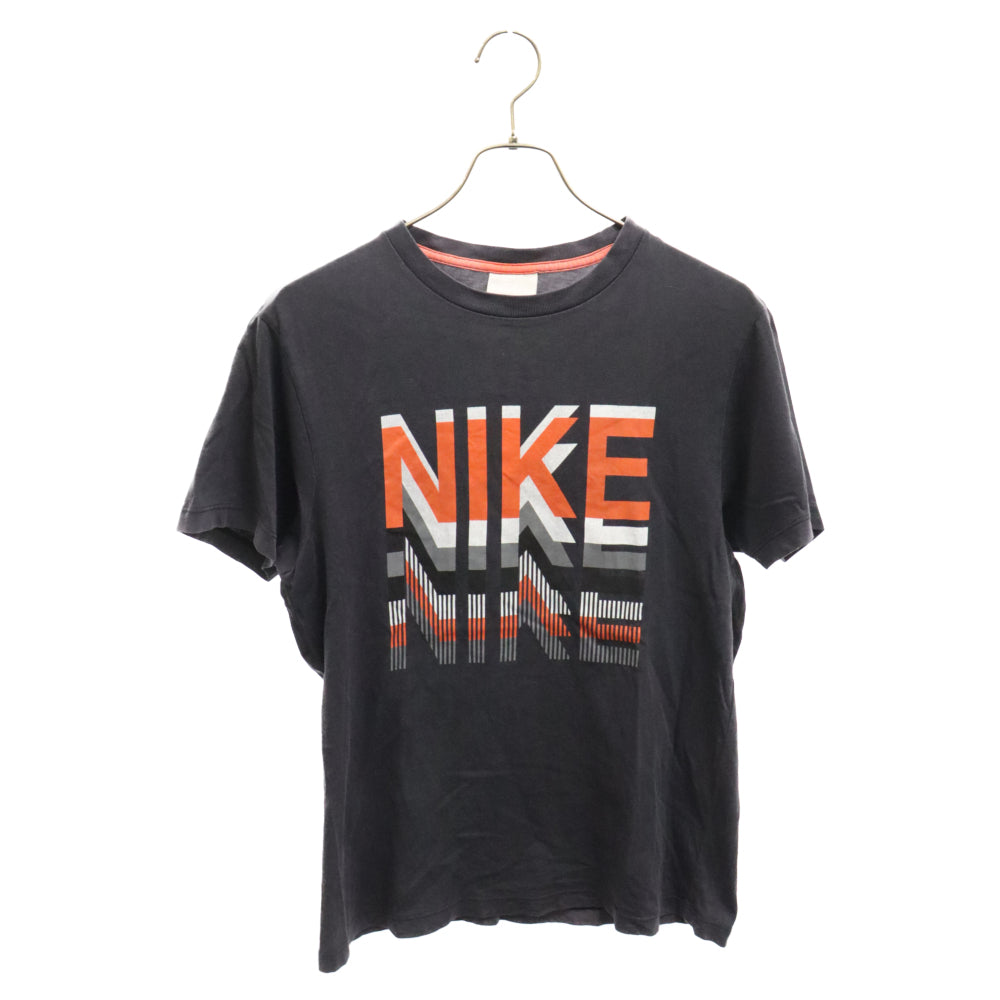 NIKE(ナイキ) 00S ロゴグラフィック プリント クルーネック半袖Tシャツ カットソー ブラック