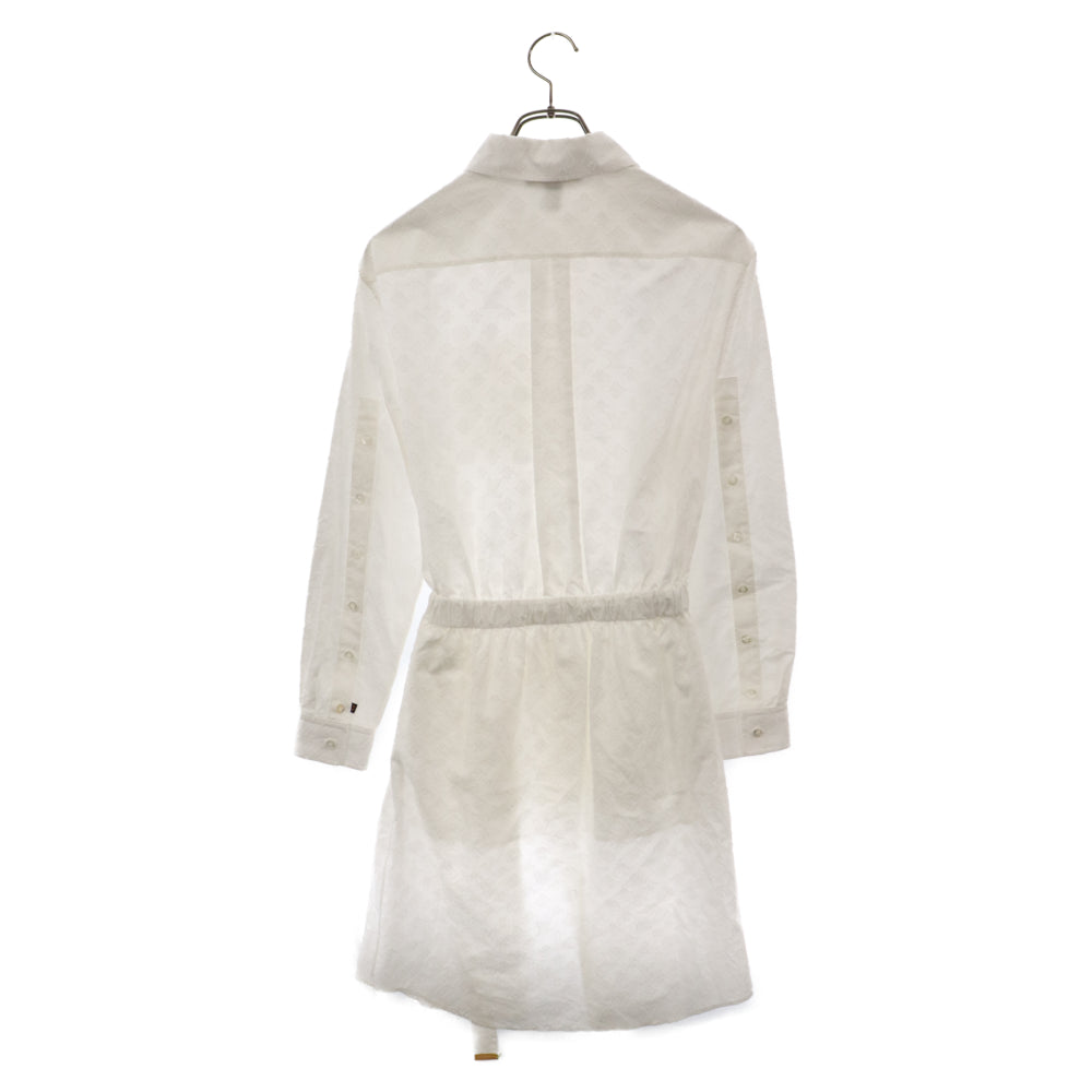 LOUIS VUITTON(ルイヴィトン) 22AW モノグラム ジャガード コットン 長袖シャツ ドレス ワンピース ホワイト レディース RM222W AQV FNDR40