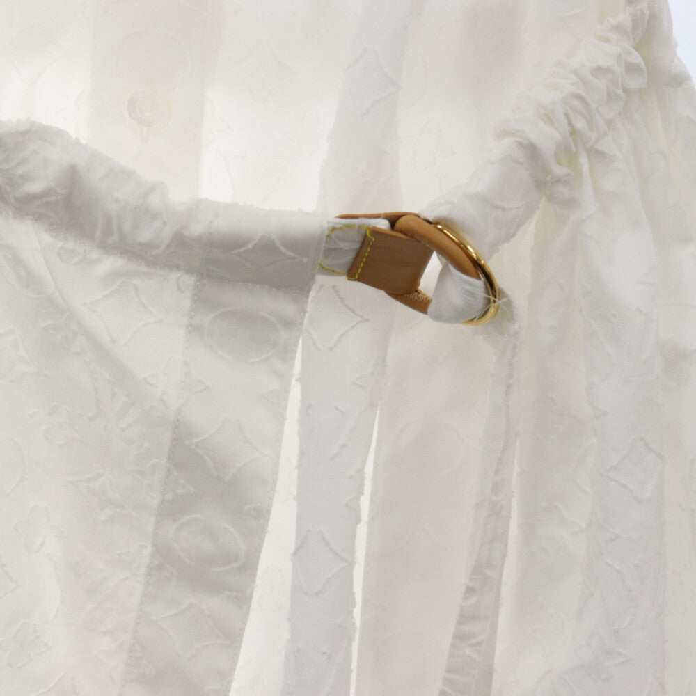 LOUIS VUITTON(ルイヴィトン) 22AW モノグラム ジャガード コットン 長袖シャツ ドレス ワンピース ホワイト レディース RM222W AQV FNDR40