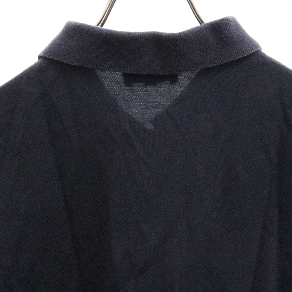 A.P.C(アーペーセー) バイオリン刺繍 鹿の子 半袖ポロシャツ ネイビー